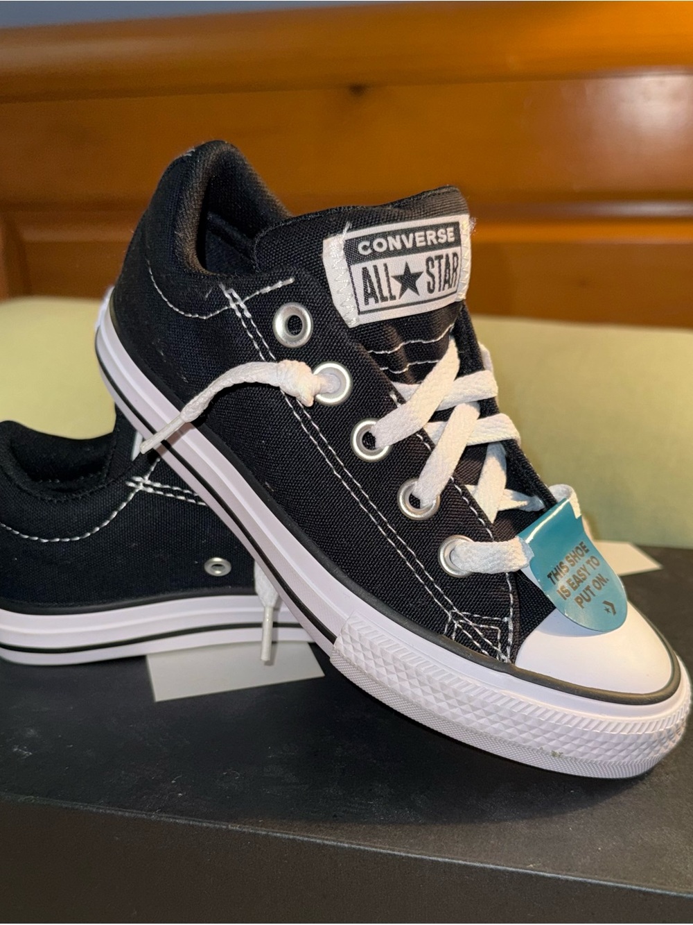 Converse Black and White Kids Low Top Sneakers